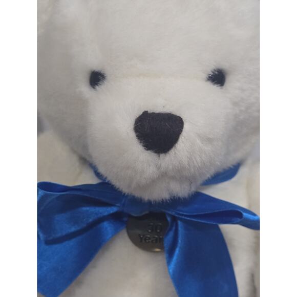 Beary Adorable And Sweet, 40 Year Old Stuffed Teddy Bear, White Fur, 1985 Dakin - Picture 4 of 9